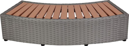 Schodík k vírivke MSpa®, k okrúhlej vírivke, vzhľad ratan, šedé, 92x30x22 cm