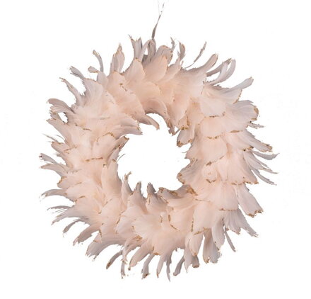 Veniec páperový MagicHome, ružový, 35 cm