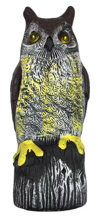 Plasic vtákov, Sova, solárna, svietiace oči, 41cm