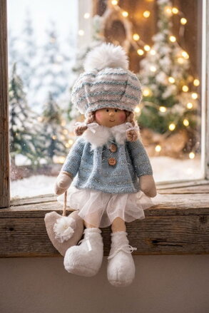 Dekoracia XmMX667, Deti, modré, 22 cm