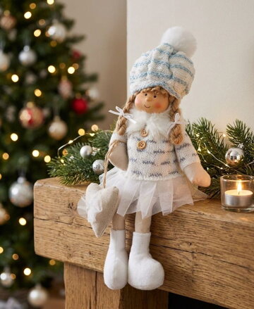 Dekoracia XmMX667, Deti, biele, 22 cm