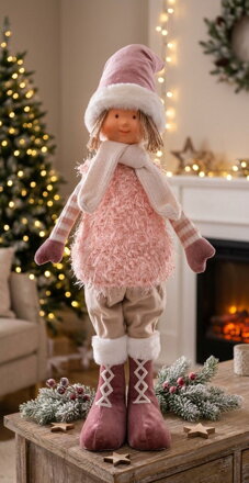 Dekoracia XmMX372, Chlapec, ružový, 75 cm