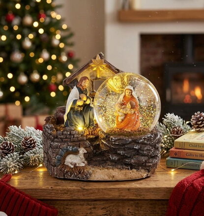 Dekorácia MagicHome Vianoce, Betlehem, 2 LED teplá biela, 2xAAA, interiér, 11x9,50x10 cm