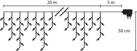 Reťaz MagicHome Vianoce Icicle, 800 LED studená biela, cencúľová, jednoduché svietenie, 230 V, 50 Hz Reťaz MagicHome Vianoce Icicle, 800 LED studená biela, cencúľová, jednoduché svietenie, 230 V, 50 Hz