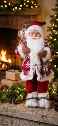 Dekorácia MagicHome Vianoce, Santa stojaci, červený, 46 cm