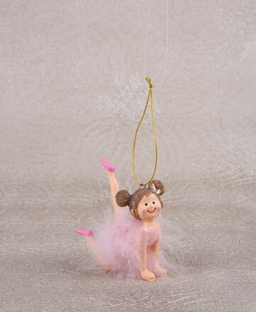 Dekorácia MagicHome Vianoce, Baletka, polyresin, závesná, 9x4x7,5 cm