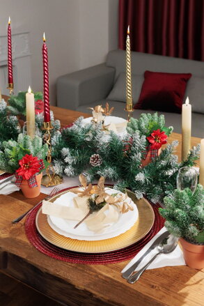 Vetvička MagicHome Vianoce, s motýlmi a jutovou stuhou, zlatá, 19 cm, bal. 6 ks