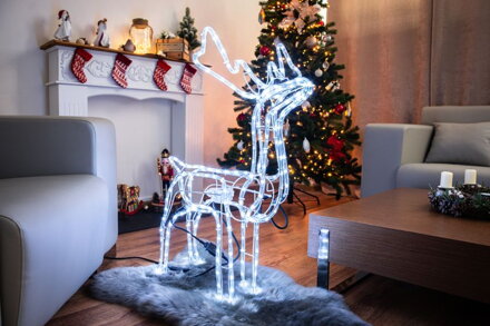 Dekorácia MagicHome Vianoce, Sob, 216 LED studená biela, s otočnou hlavou, 230V, 50 Hz, exteriér, 64