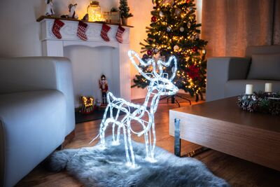 Dekorácia MagicHome VIanoce, Sob, 144 LED studená biela, 230V, 50 Hz, exteriér, 59x27,50x64 cm