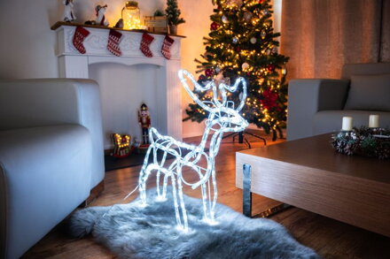 Dekorácia MagicHome VIanoce, Sob, 144 LED studená biela, 230V, 50 Hz, exteriér, 59x27,50x64 cm