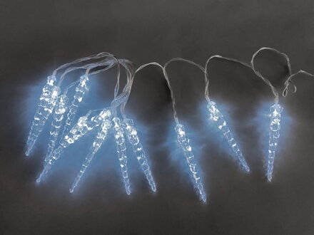 Reťaz MagicHome Vianoce Icicle, 12 LED studená biela, 12 cencúľov, 3xAA, IP44, exteriér, L-2,20 m Reťaz MagicHome Vianoce Icicle, 12 LED studená biela, 12 cencúľov, 3xAA, IP44, exteriér, L-2,20 m