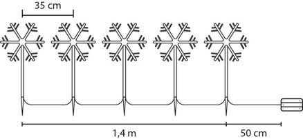 Reťaz MagicHome Vianoce Frozen SnowFlake, 5 LED studená biela, 3xAA, IP44, exteriér, L-1,40 m Reťaz MagicHome Vianoce Frozen SnowFlake, 5 LED studená biela, 3xAA, IP44, exteriér, L-1,40 m