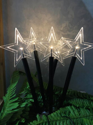 Reťaz MagicHome Vianoce 5 Star, LED, teplá biela, jednoduché svietenie, časovač, 3xAA, IP44, exterié Reťaz MagicHome Vianoce 5 Star, LED, teplá biela, jednoduché svietenie, časovač, 3xAA, IP44, exterié