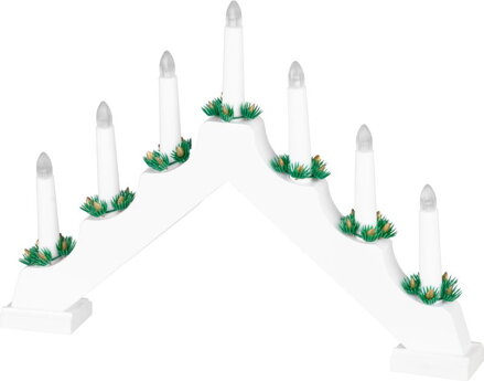 Svietnik MagicHome Vianoce, 7x LED teplá biela, biely, 2xAA, interiér, 39x4,5x29 cm Svietnik MagicHome Vianoce, 7x LED teplá biela, biely, 2xAA, interiér, 39x4,5x29 cm