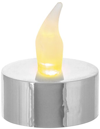 Sviečky MagicHome, 1 LED, bal. 2 ks, strieborné, čajová