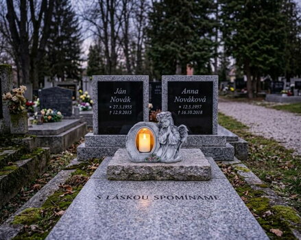 Dekorácia MagicHome, Anjel modliaci so sviečkou, LED, keramika, na hrob, 28x13x21,5 cm