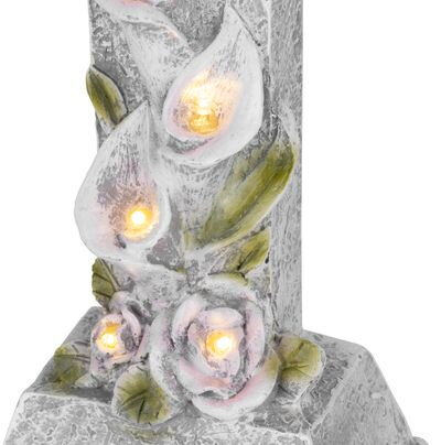 Dekorácia MagicHome, Kríž, LED, keramika, na hrob, solar, 17x10x33 cm