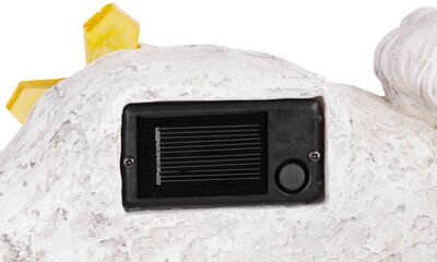 Dekorácia MagicHome, Anjel s krížom, polyresin, na hrob, solar, 20,5x11x11 cm, s maďarským názvom