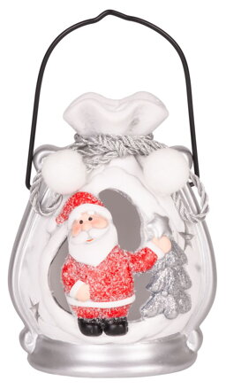 Dekorácia MagicHome Vianoce, Santa v balíčku, LED, terakota, 9,8x8,8x12,8 cm Dekorácia MagicHome Vianoce, Santa v balíčku, LED, terakota, 9,8x8,8x12,8 cm