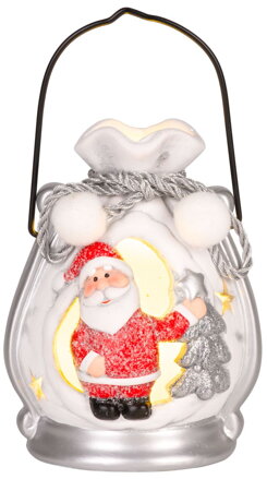 Dekorácia MagicHome Vianoce, Santa v balíčku, LED, terakota, 9,8x8,8x12,8 cm Dekorácia MagicHome Vianoce, Santa v balíčku, LED, terakota, 9,8x8,8x12,8 cm