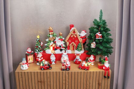 Dekorácia MagicHome Vianoce, Santa v balíčku, LED, terakota, 9,8x8,8x12,8 cm Dekorácia MagicHome Vianoce, Santa v balíčku, LED, terakota, 9,8x8,8x12,8 cm