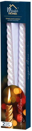 Sviečka MagicHome Vianoce, 25 cm, bal. 2 ks, biela, špirálová