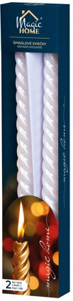 Sviečka MagicHome Vianoce, 25 cm, bal. 2 ks, biela, špirálová