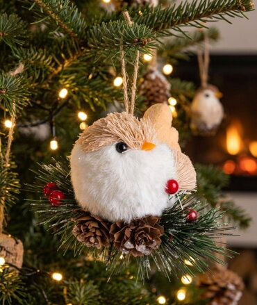 Dekorácia MagicHome Vianoce, Vtáčik na vetvičke, 10x6x9 cm