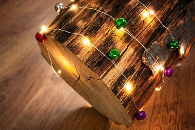 Reťaz MagicHome Vianoce Bell, 20 LED biela, so zvončekom, 2xAA, jednoduché svietenie, osvetlenie, L-1,9 m