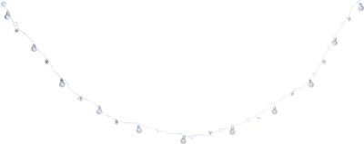 Reťaz MagicHome Vianoce Ball, 20 LED studená biela, s guľami a vločkami, strieborná, 2xAA, jednoduché svietenie, osvetlenie, L-1,9 m