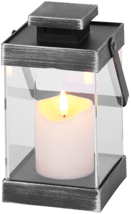 Lampáš MagicHome Vianoce Retro, so sviečkou, čierny, 3xAAA, plast, časovač, 10x18,5 cm Lampáš MagicHome Vianoce Retro, so sviečkou, čierny, 3xAAA, plast, časovač, 10x18,5 cm