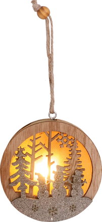 Dekorácia MagicHome Vianoce, Snehuliak v guli, LED, závesná, MDF, 8,5x2x8,5 cm Dekorácia MagicHome Vianoce, Snehuliak v guli, LED, závesná, MDF, 8,5x2x8,5 cm