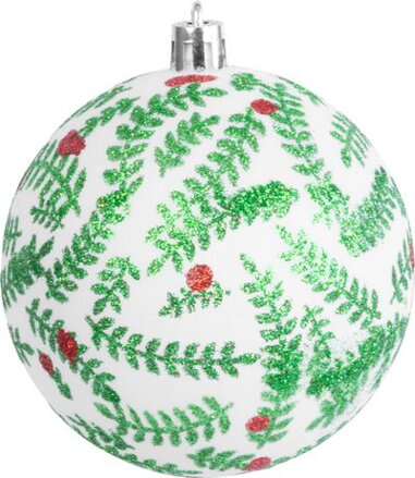 Gule MagicHome Vianoce, 6 ks, biele s ornamentom, matné, s dekoráciou, na vianočný stromček, 8 cm Gule MagicHome Vianoce, 6 ks, biele s ornamentom, matné, s dekoráciou, na vianočný stromček, 8 cm