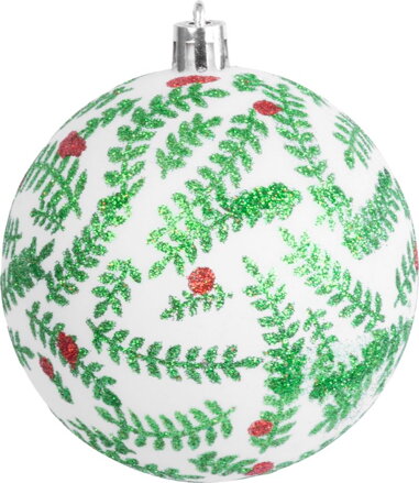 Gule MagicHome Vianoce, 6 ks, biele s ornamentom, matné, s dekoráciou, na vianočný stromček, 8 cm Gule MagicHome Vianoce, 6 ks, biele s ornamentom, matné, s dekoráciou, na vianočný stromček, 8 cm