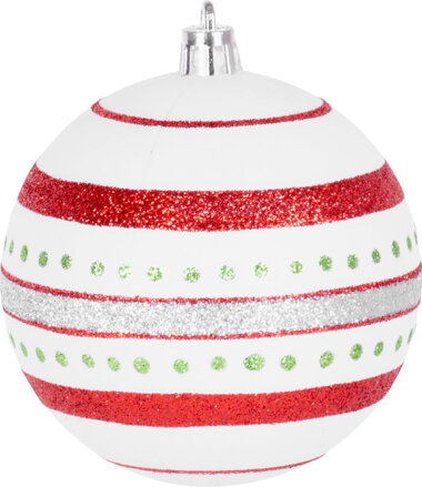 Gule MagicHome Vianoce, 14 ks, červeno-biele, s dekoráciou, na vianočný stromček, 8 cm, sellbox 24 túb
