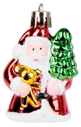 Ozdoba MagicHome Vianoce, 6 ks, santa, na vianočný stromček, 6 cm