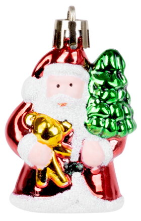 Ozdoba MagicHome Vianoce, 6 ks, santa, na vianočný stromček, 6 cm