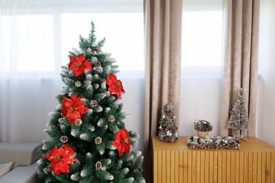 Kvet MagicHome Vianoce, Poinssetia, červená, stonka, bal. 6 ks