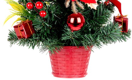 Stromček MagicHome Vianoce, ozdobený, červený, 40 cm Stromček MagicHome Vianoce, ozdobený, červený, 40 cm