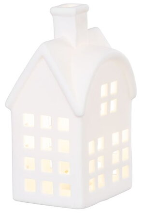 Dekorácia MagicHome, Domček, LED, biely, porcelán, 8,7x7,3x15,3 cm Dekorácia MagicHome, Domček, LED, biely, porcelán, 8,7x7,3x15,3 cm