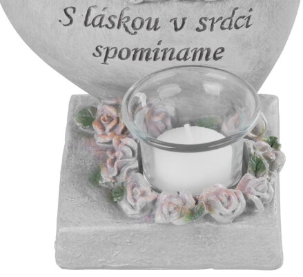 Dekorácia MagicHome, Srdce s anjelikmi, polyresin, na hrob, 15,5x12x17,5 cm Dekorácia MagicHome, Srdce s anjelikmi, polyresin, na hrob, 15,5x12x17,5 cm