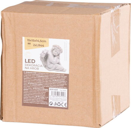 Dekorácia MagicHome, Sediaci anjel, LED, polyresin, na hrob, 15x15x14,5 cm Dekorácia MagicHome, Sediaci anjel, LED, polyresin, na hrob, 15x15x14,5 cm
