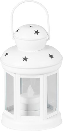 Lampáš MagicHome Vianoce, biely, s LED sviečkou teplá biela, 10x15/20 cm Lampáš MagicHome Vianoce, biely, s LED sviečkou teplá biela, 10x15/20 cm