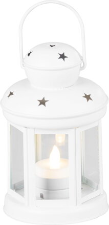 Lampáš MagicHome Vianoce, biely, s LED sviečkou teplá biela, 10x15/20 cm Lampáš MagicHome Vianoce, biely, s LED sviečkou teplá biela, 10x15/20 cm
