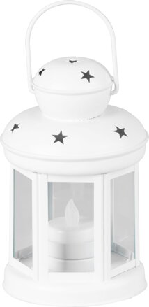 Lampáš MagicHome Vianoce, biely, s LED sviečkou teplá biela, 10x15/20 cm Lampáš MagicHome Vianoce, biely, s LED sviečkou teplá biela, 10x15/20 cm