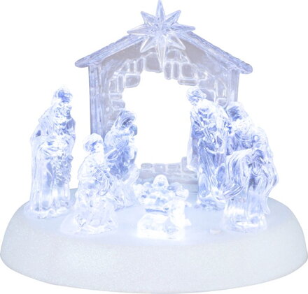 Dekorácia MagicHome Vianoce, betlehem, 7x LED, 3xAAA, akryl, 19,5x14x17,5 cm Dekorácia MagicHome Vianoce, betlehem, 7x LED, 3xAAA, akryl, 19,5x14x17,5 cm
