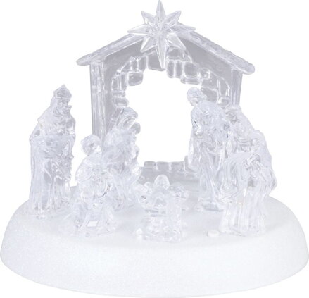 Dekorácia MagicHome Vianoce, betlehem, 7x LED, 3xAAA, akryl, 19,5x14x17,5 cm Dekorácia MagicHome Vianoce, betlehem, 7x LED, 3xAAA, akryl, 19,5x14x17,5 cm