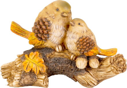 Dekorácia MagicHome Nature, Vtáci na pni, polyresin, 24x10,5x15,5 cm Dekorácia MagicHome Nature, Vtáci na pni, polyresin, 24x10,5x15,5 cm