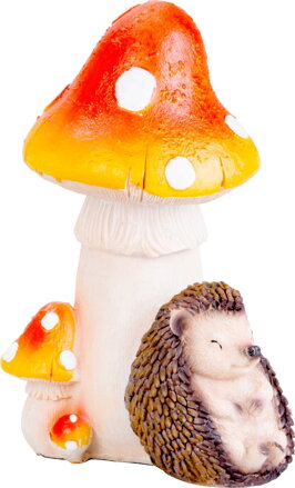 Dekorácia MagicHome Nature, Ježko pod hubou, polyresin, 13,3x11x19,2 cm Dekorácia MagicHome Nature, Ježko pod hubou, polyresin, 13,3x11x19,2 cm