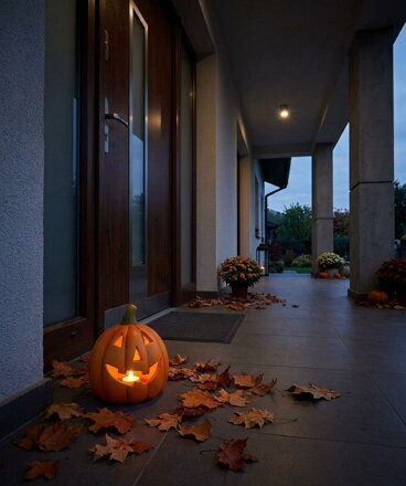 Dekorácia MagicHome Nature, Tekvica vysmiata, terakota, 13x10x15 cm